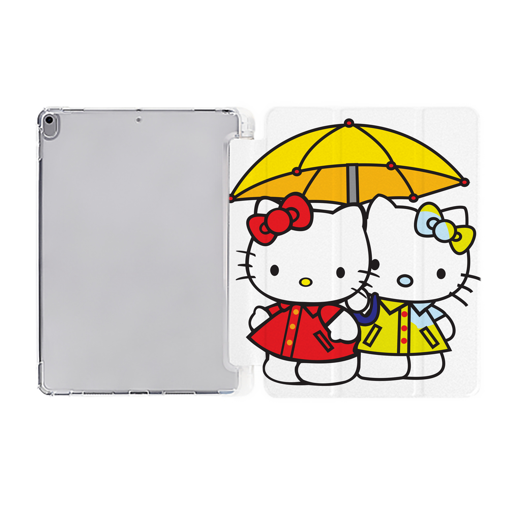 （画像用） Hello Kitty ハローキティ IPad ケース ペン収納付き 三つ折りスタンド PUレザー×シリコン 対応機種9.5/10.5/10.9インチ